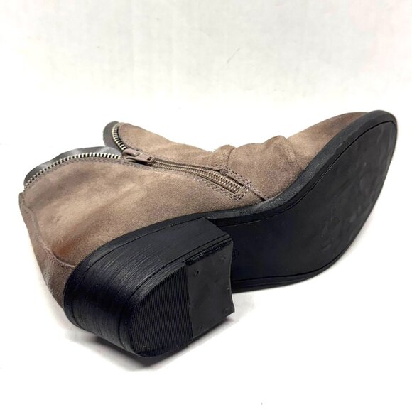MIZ MOOZ NUBUCK LEATHER BOOTIE SIDE ZIP AROUND TAUPE 37EU / 7US NEW # Z-132 - Picture 5 of 5